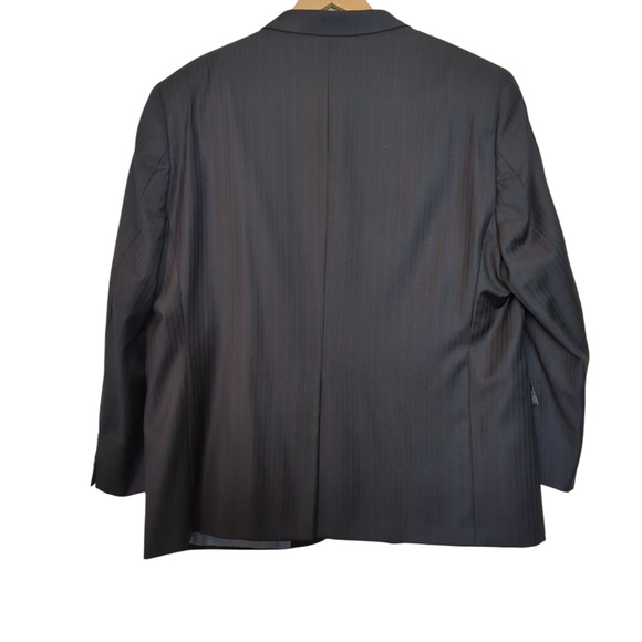 Jack Victor Blue Black Pinstripe Wool Blazer Suit Jacket - Picture 2 of 11